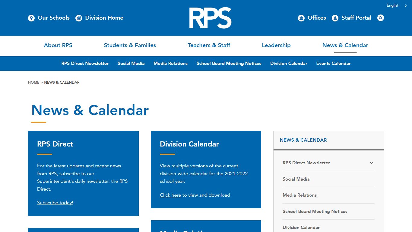 News & Calendar - Richmond Public Schools