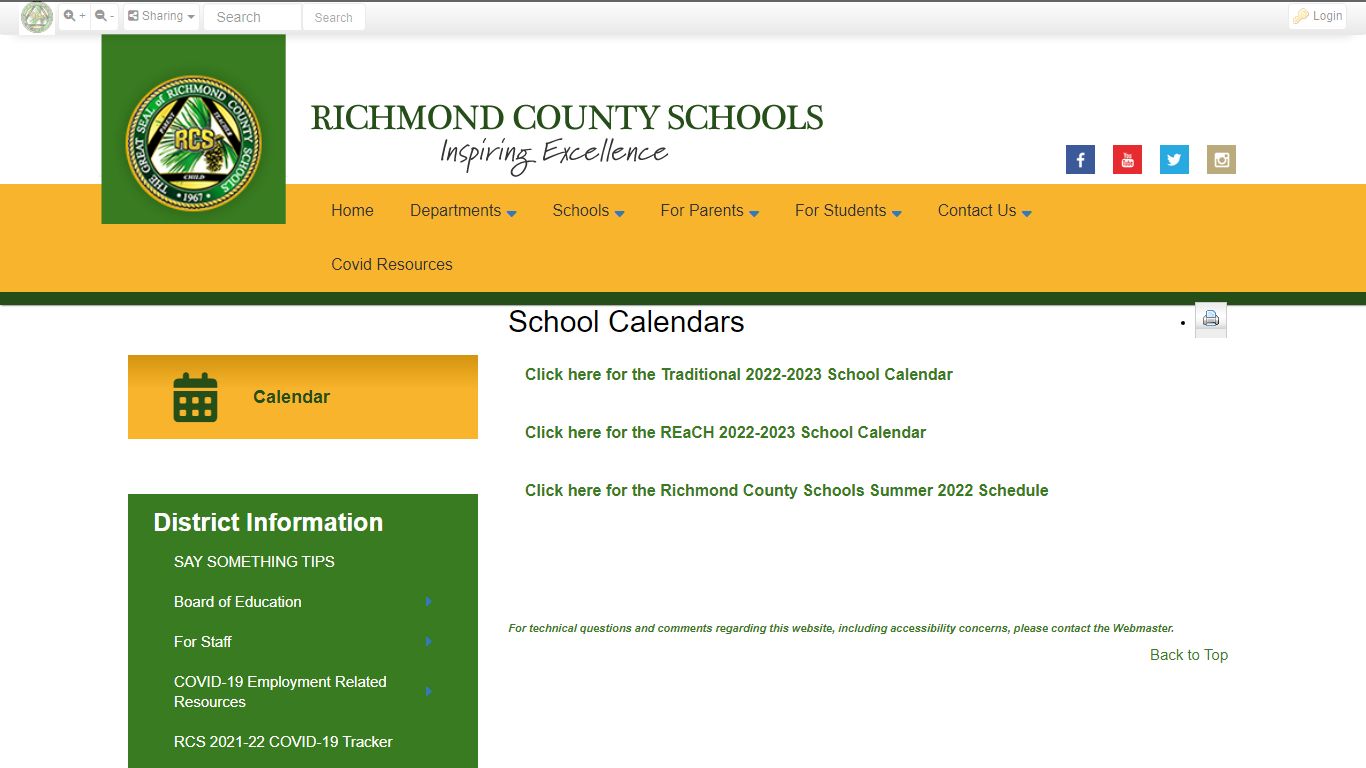 School Calendars • Page - Richmond County Schools